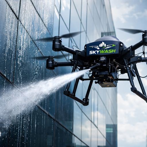 Dron SKYWASH en accion